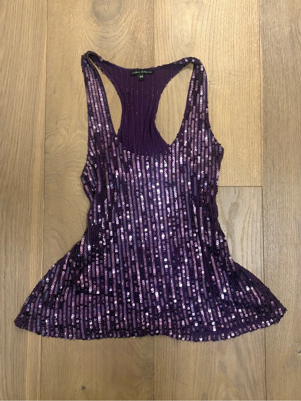 Purple Sequin Racerback Tank Top